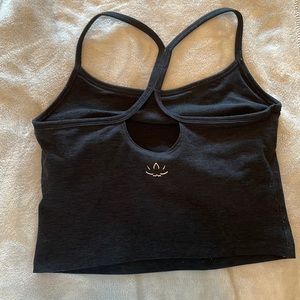 Beyond Yoga Spacedye Slim Racerback Cropped Tank in Darkest Night, Small